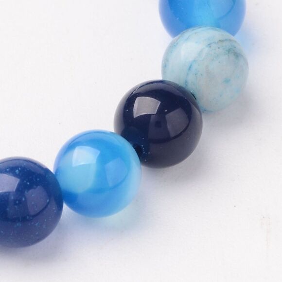 6MM Blue Agate Beads-ONE Gemstone Bead Strand-Jewelry Making Supplies Crafts NWT - Picture 2 of 3